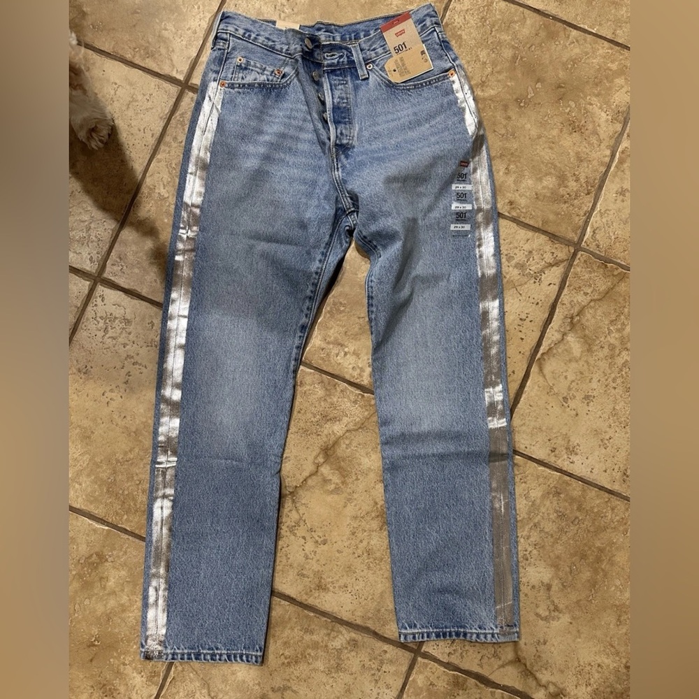 Levi's 501 Women's with Silver Stripes 29x30 Button Fly High Rise